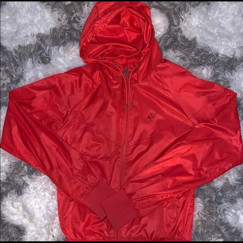 neon coral Nike windbreaker